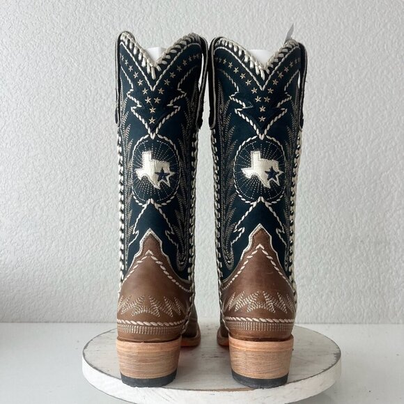 Lane RODEO HOUSTON Womens Cowboy Boots 5.5 Brown Western Cowgirl Mid Calf Tall - Picture 3 of 11